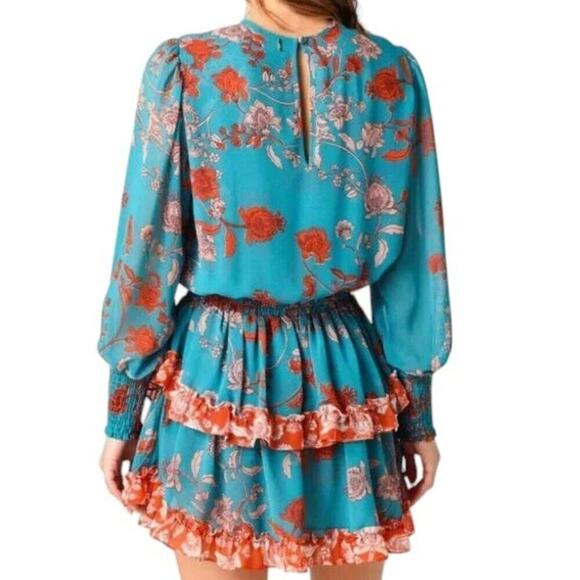 MISA Los Angeles Camila Dress Teal Paisley XS-M NWT - Picture 6 of 15